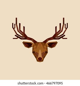 deer low poly animal, vector illustration eps10