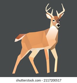 Deer low poly design vector art