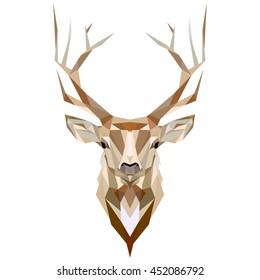 Deer. Low poly deer. Low poly illustration deer. Polygonal deer .