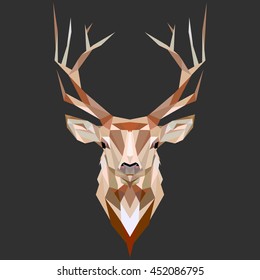 Deer. Low poly deer. Low poly illustration deer. Polygonal deer .