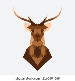 Deer low poly vector design isolated on white background