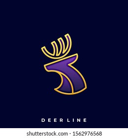 Deer Luxury Illustration Vector Design Template. Suitable for Creative Industry, Multimedia, entertainment, Educations, Shop, and any related business
