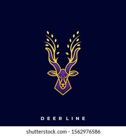 Deer Luxury Illustration Vector Design Template. Suitable for Creative Industry, Multimedia, entertainment, Educations, Shop, and any related business