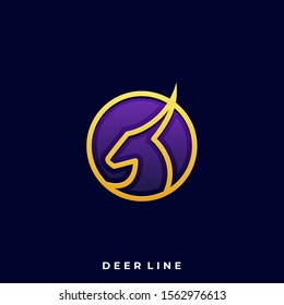 Deer Luxury Illustration Vector Design Template. Suitable for Creative Industry, Multimedia, entertainment, Educations, Shop, and any related business