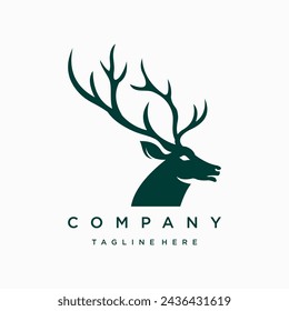 deer luxury logo design template