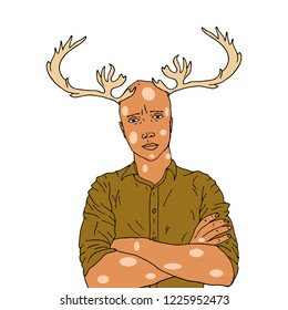 Deer man vector illustration.