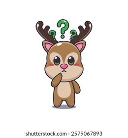 deer mascot cartoon character vector illustration is confused.
Design element for poster, brochure, web, mascot, sticker, logo and icon.