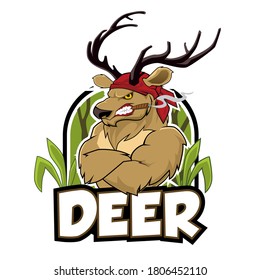 Deer mascot cartoon in vector