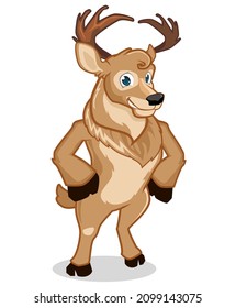 deer mascot cartoon in vector