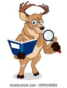 deer mascot cartoon in vector