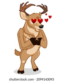 deer mascot cartoon in vector