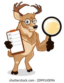 deer mascot cartoon in vector