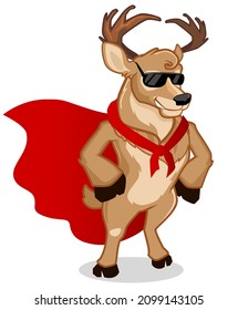 deer mascot cartoon in vector