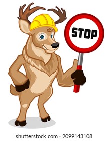 deer mascot cartoon in vector