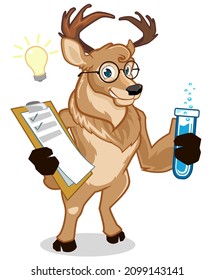 deer mascot cartoon in vector
