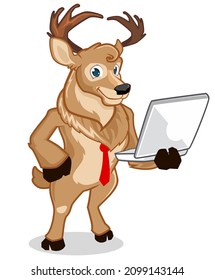 deer mascot cartoon in vector