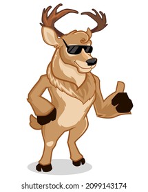 deer mascot cartoon in vector