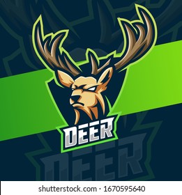 deer mascot character esport logo design