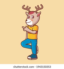 Deer mascot design. cartoon vector