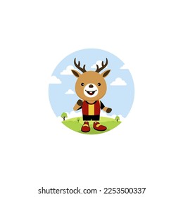 Deer mascot design. Vector illustration. Characters are strong, happy, fun, cute and elegant.