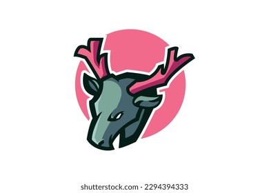 Deer mascot logo cartoon illustration vector