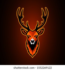 Deer mascot logo design for esport and sport team or business, brand. With modern style. Vector illustration suitable for tshirt and printing