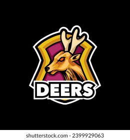 Deer mascot logo design for sport