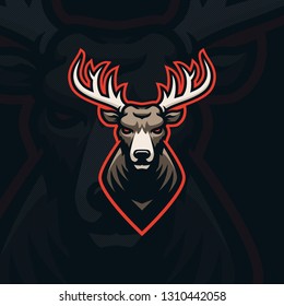 Deer mascot logo. Eps10 vector.