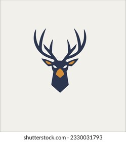 deer mascot logo vector design for badge, emblem or printing