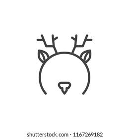 Deer mask outline icon. linear style sign for mobile concept and web design. Carnival mask simple line vector icon. Symbol, logo illustration. Pixel perfect vector graphics