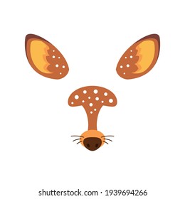 Deer mask. Vector illustration isolated on white background.