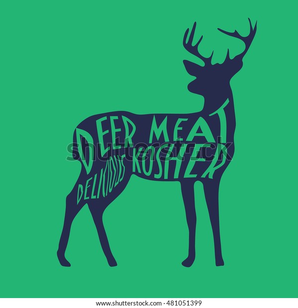 Deer Meat Advertising Vector Kosher Venison Stock Vector (Royalty Free