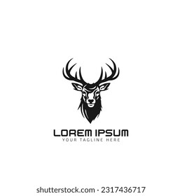 deer minimal logo silhouette vector icon