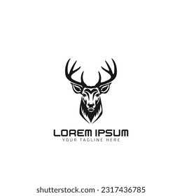 deer minimal logo silhouette vector icon template