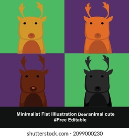 Deer minimalist flat design character