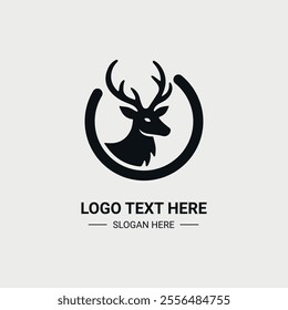 Deer minimalist icon for branding template
