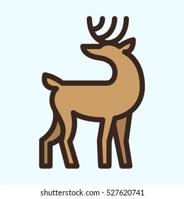 Deer Minimalistic Flat Line Outline Stroke Icon Pictogram Symbol