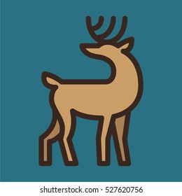 Deer Minimalistic Flat Line Outline Stroke Icon Pictogram Symbol