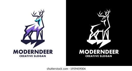 Deer Modern Colorful Logo Template