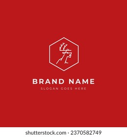 Deer modern logo, Reindeer design editable for your business. Vector illustration.