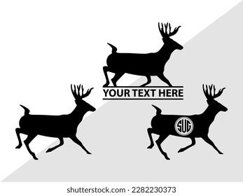 Deer Monogram Vector Illustration Silhouette