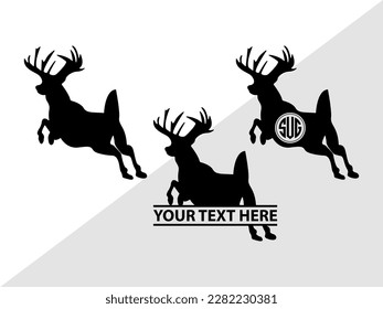 Deer Monogram Vector Illustration Silhouette