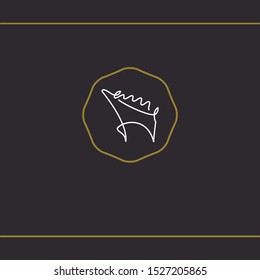 Deer moose vector Line illustration. Line drawing. Minimal animal print. Vector logo design template