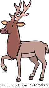 deer in motion stylised illustration