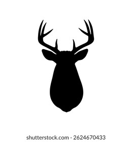 Deer mount silhouette vector flat illustration design.