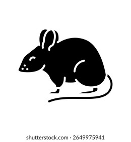 ícone de fundo preto do mouse para projetos digitais e de impressão. Animais norte-americanos. Ícones mínimos de limpeza para aplicativos e sites. Ícones simples modernos para UI UX e branding
