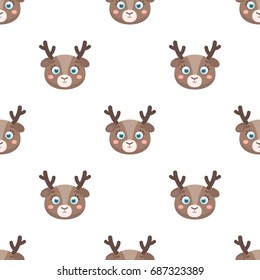 Deer muzzle icon in cartoon style isolated on white background. Animal muzzle symbol stock vector illustration.
