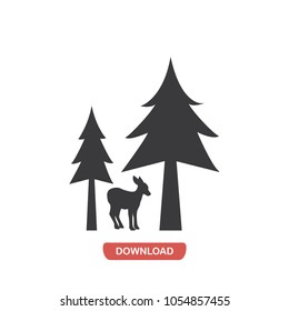 Deer natural home vector icon