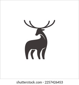 Deer negative space logo vector