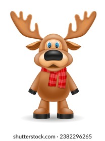 сhristmas deer new year holiday symbol vector illustration isolated on white background